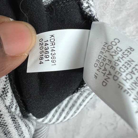 JJill Black White Gingham Check V Neck 3/4 Sleeve Knee Length Dress Plus Size XL - Picture 7 of 15